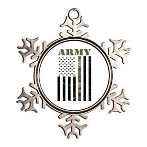 Army Flag Thin Camo Line Metallic Star Ornament