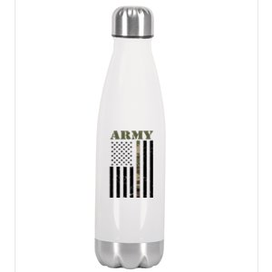 Army Flag Thin Camo Line Stainless Steel Insulated Water Bottle