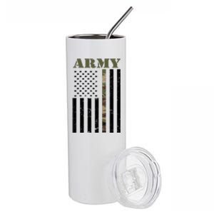 Army Flag Thin Camo Line Stainless Steel Tumbler