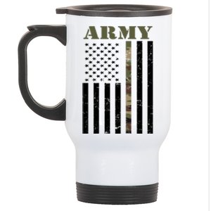 Army Flag Thin Camo Line Stainless Steel Travel Mug