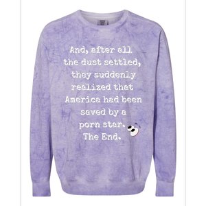 A Fairy Tale. Porn Star Saves America Colorblast Crewneck Sweatshirt