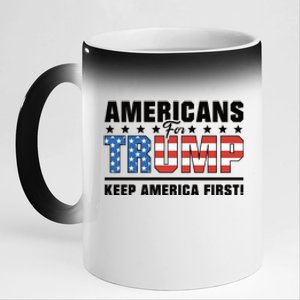 Americans For Trump 2024 Take America Back 11oz Black Color Changing Mug