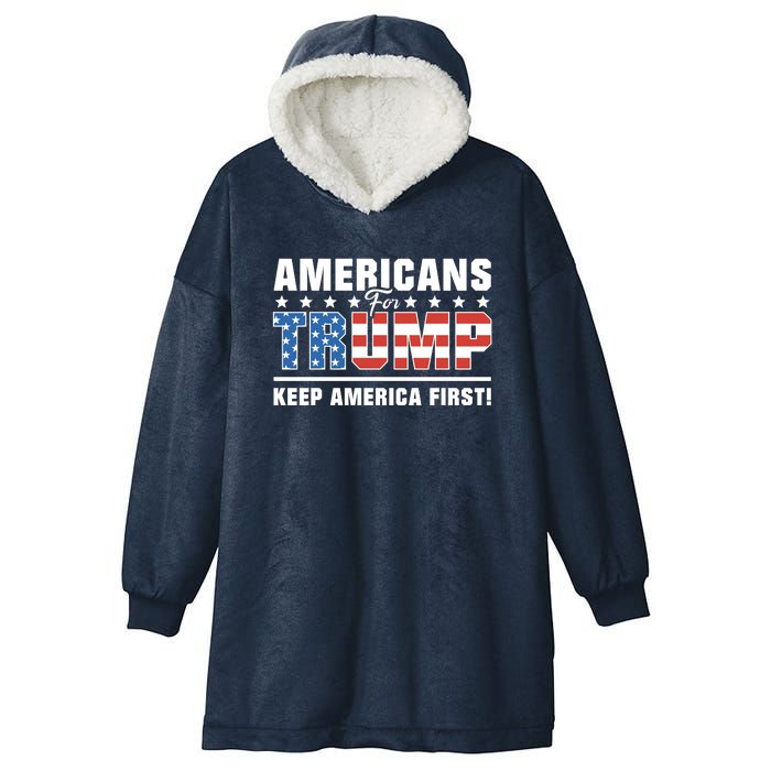 Americans For Trump 2024 Take America Back Hooded Wearable Blanket