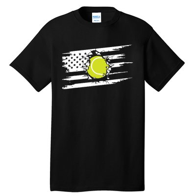 American Flag Tennis Tall T-Shirt