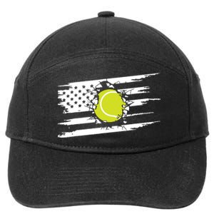 American Flag Tennis 7-Panel Snapback Hat