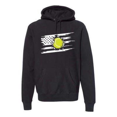 American Flag Tennis Premium Hoodie