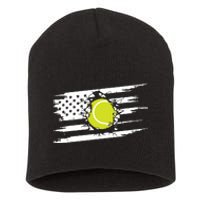 American Flag Tennis Short Acrylic Beanie