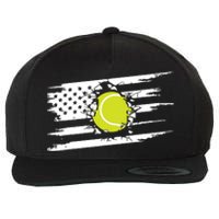 American Flag Tennis Wool Snapback Cap