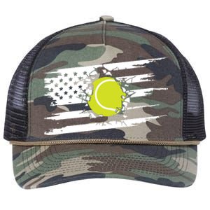 American Flag Tennis Retro Rope Trucker Hat Cap