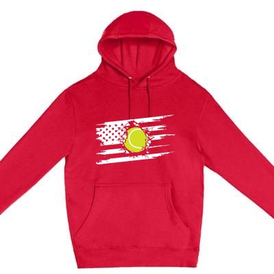 American Flag Tennis Premium Pullover Hoodie