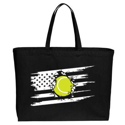 American Flag Tennis Cotton Canvas Jumbo Tote