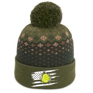 American Flag Tennis The Baniff Cuffed Pom Beanie