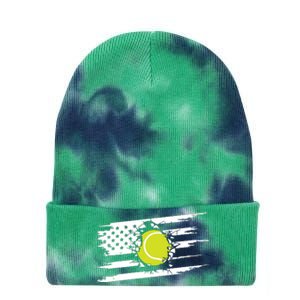 American Flag Tennis Tie Dye 12in Knit Beanie