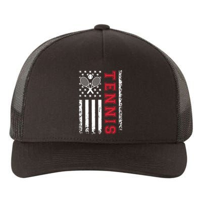 American Flag Tennis Shirts Best Gifts For Players Fans Yupoong Adult 5-Panel Trucker Hat