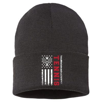 American Flag Tennis Shirts Best Gifts For Players Fans Sustainable Knit Beanie