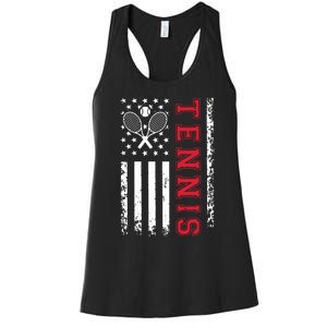 American Flag Tennis Shirts Best Gifts For Players Fans Women's Racerback Tank