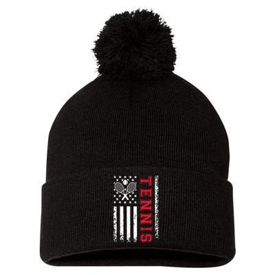 American Flag Tennis Shirts Best Gifts For Players Fans Pom Pom 12in Knit Beanie