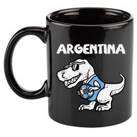 Argentina Flag Trex Dino Soccer Ball Fan 11oz C Handle Ceramic Mug