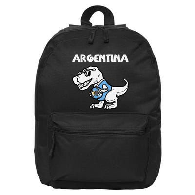Argentina Flag Trex Dino Soccer Ball Fan 16 in Basic Backpack