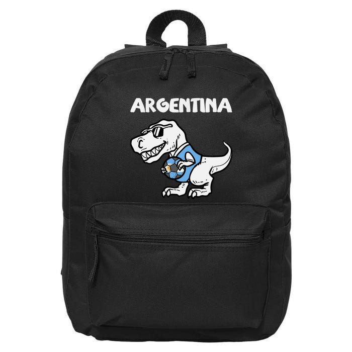 Argentina Flag Trex Dino Soccer Ball Fan 16 in Basic Backpack