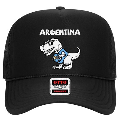 Argentina Flag Trex Dino Soccer Ball Fan Trucker Hat