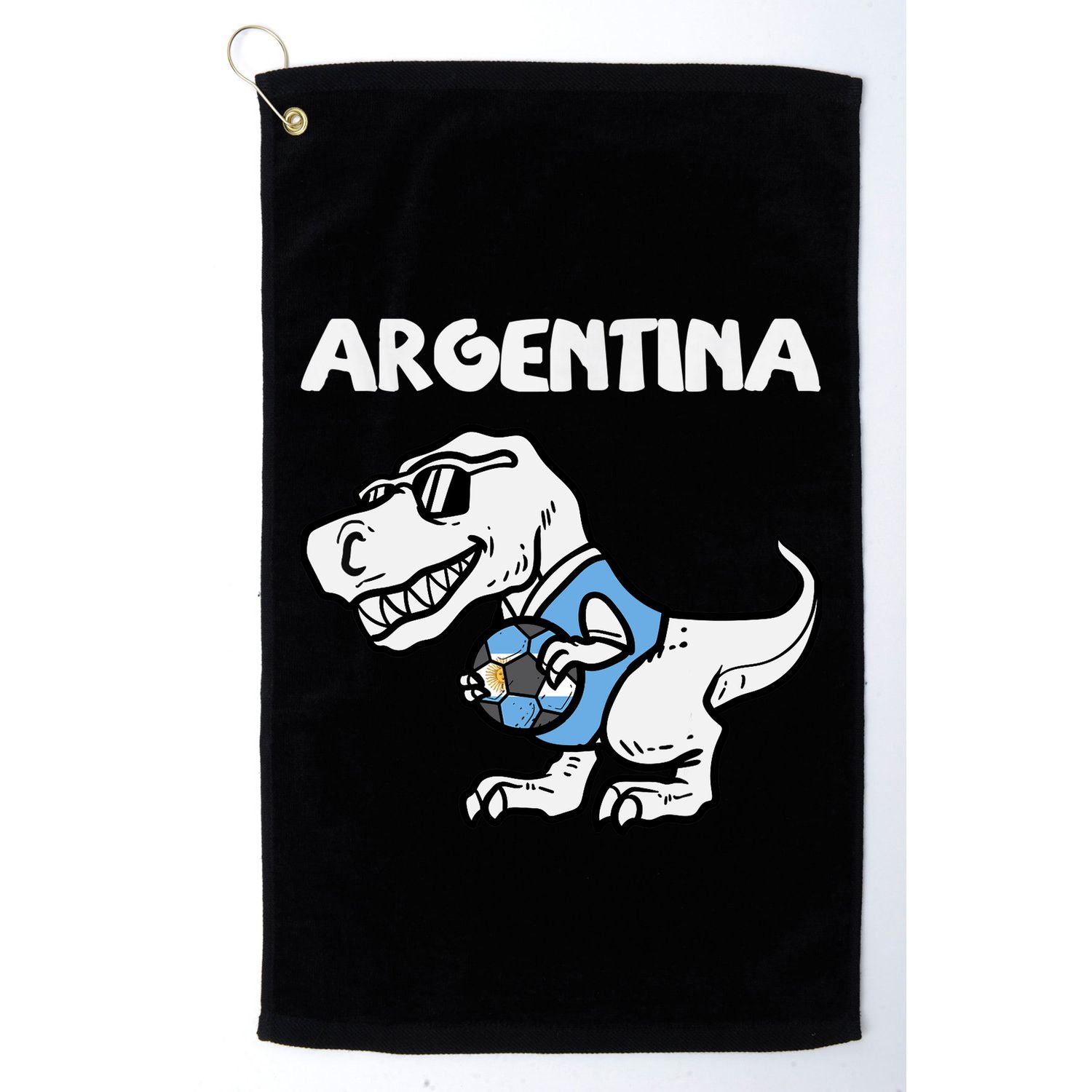 Argentina Flag Trex Dino Soccer Ball Fan Golf Towel