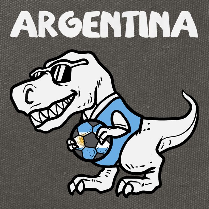 Argentina Flag Trex Dino Soccer Ball Fan Cotton Canvas Backpack