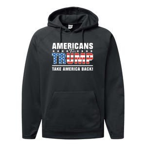 Americans For Trump 2024 Take America Back Performance Fleece Hoodie