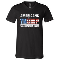 Americans For Trump 2024 Take America Back V-Neck T-Shirt