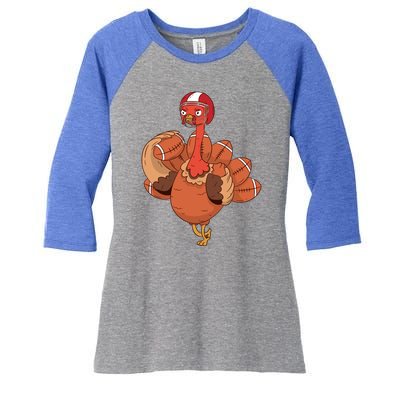 American Football Turkey Women's Tri-Blend 3/4-Sleeve Raglan Shirt