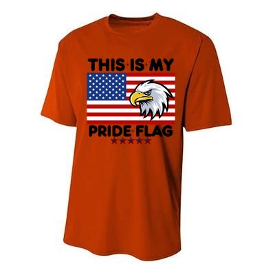 American Flag This Is My Pride Flag 2024 Eagle 4th Of July Funny Gift Performance Sprint T-Shirt