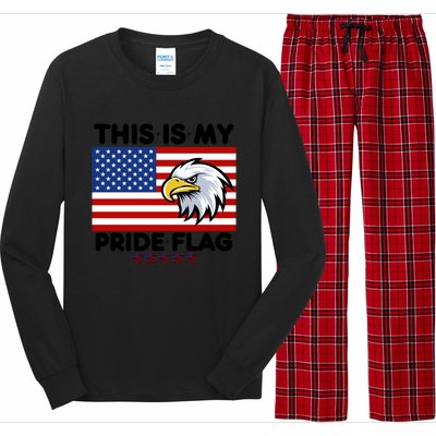 American Flag This Is My Pride Flag 2024 Eagle 4th Of July Funny Gift Long Sleeve Pajama Set