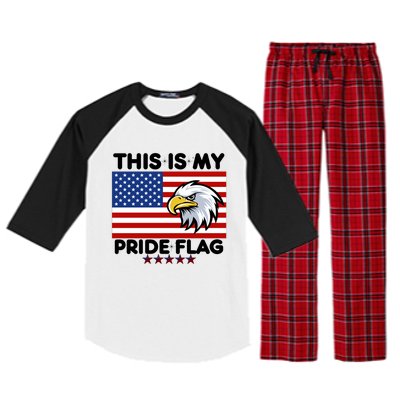 American Flag This Is My Pride Flag 2024 Eagle 4th Of July Funny Gift Raglan Sleeve Pajama Set