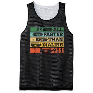 All Faster Than Dialing 911 Gun Ammo Lovers Gift Sarcastic Mesh Reversible Basketball Jersey Tank