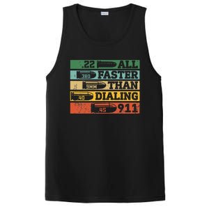 All Faster Than Dialing 911 Gun Ammo Lovers Gift Sarcastic PosiCharge Competitor Tank