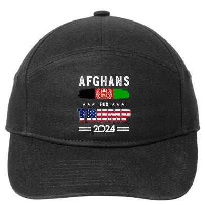 Afghans For Trump 2024 Afghanistan Flag Patriotic Supporter 7-Panel Snapback Hat