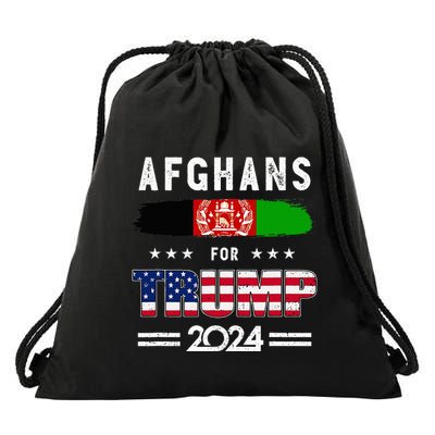 Afghans For Trump 2024 Afghanistan Flag Patriotic Supporter Drawstring Bag