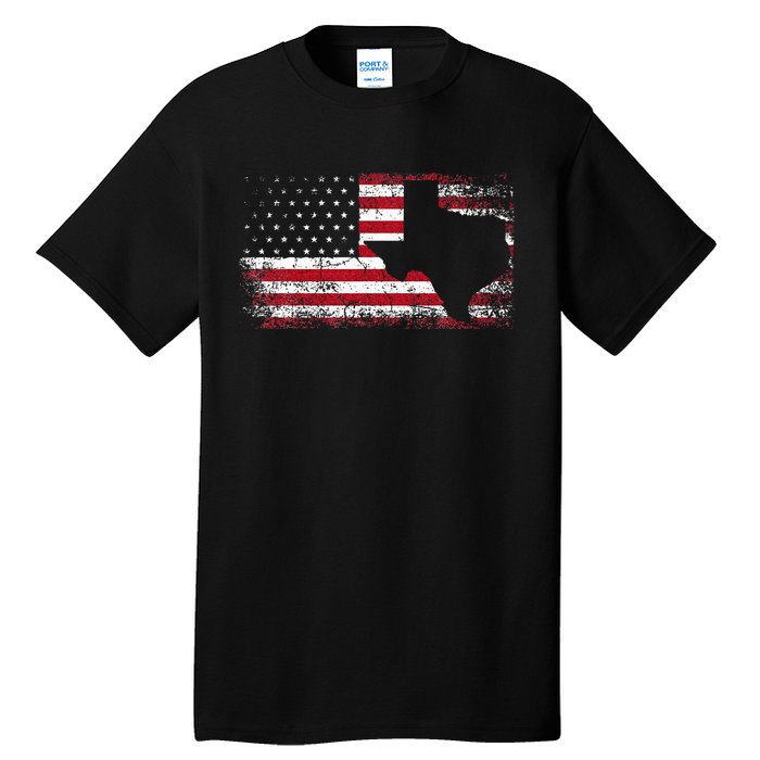 American Flag Texas 4th Of July Vintage Gift Tall T-Shirt