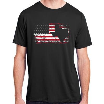 American Flag Texas 4th Of July Vintage Gift Adult ChromaSoft Performance T-Shirt