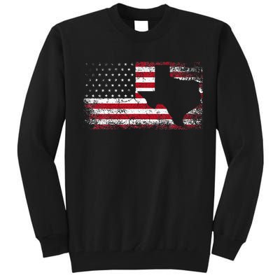 American Flag Texas 4th Of July Vintage Gift Tall Sweatshirt