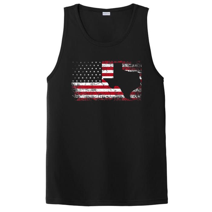 American Flag Texas 4th Of July Vintage Gift PosiCharge Competitor Tank