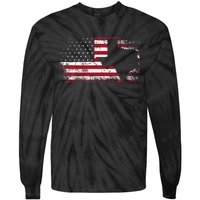 American Flag Texas 4th Of July Vintage Gift Tie-Dye Long Sleeve Shirt