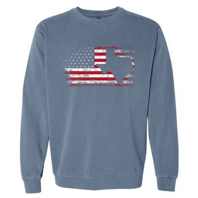 American Flag Texas 4th Of July Vintage Gift Garment-Dyed Sweatshirt