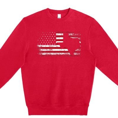 American Flag Texas 4th Of July Vintage Gift Premium Crewneck Sweatshirt