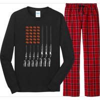 American Flag Trap Shooting Funny Skeet Sport Gift Long Sleeve Pajama Set