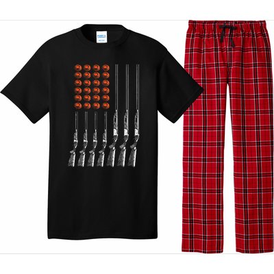 American Flag Trap Shooting Funny Skeet Sport Gift Pajama Set