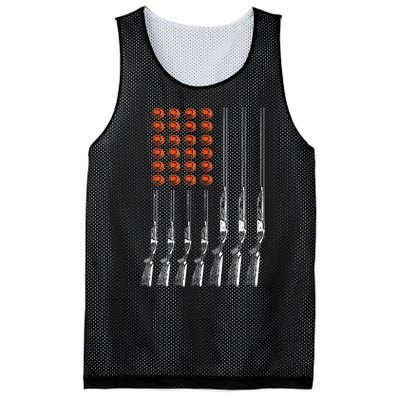 American Flag Trap Shooting Funny Skeet Sport Gift Mesh Reversible Basketball Jersey Tank