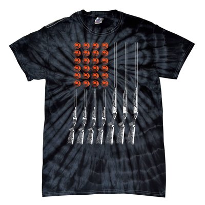 American Flag Trap Shooting Funny Skeet Sport Gift Tie-Dye T-Shirt