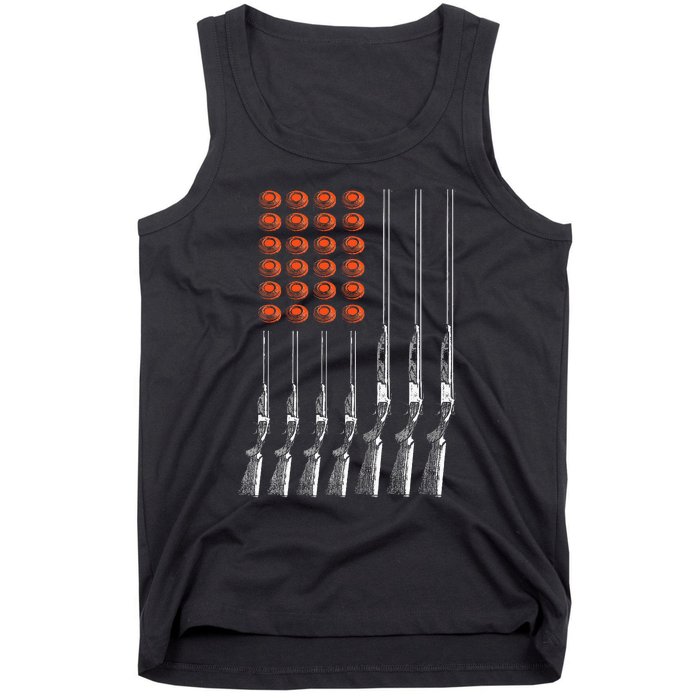 American Flag Trap Shooting Funny Skeet Sport Gift Tank Top