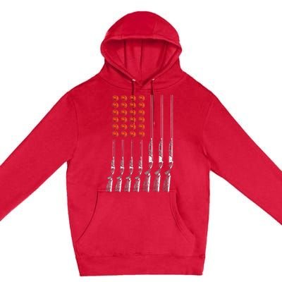 American Flag Trap Shooting Funny Skeet Sport Gift Premium Pullover Hoodie